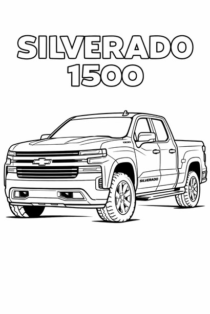 Chevy Silverado 1500 coloring sheet