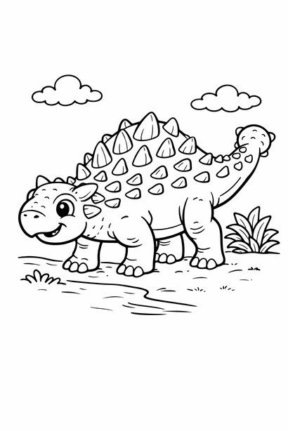 Ankylosaurus dinosaur coloring page