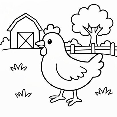 Chicken coloring sheet