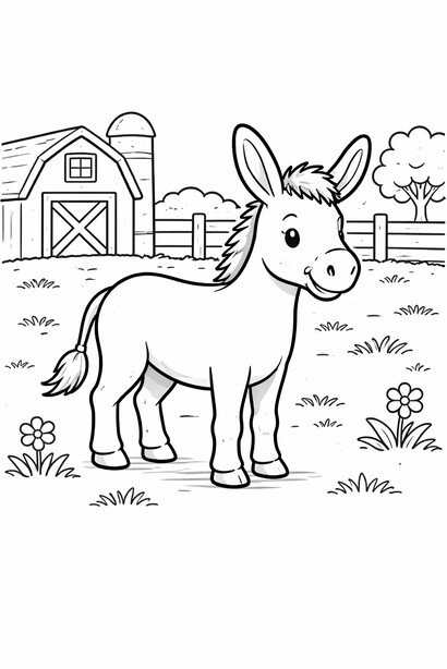 Donkey coloring sheet
