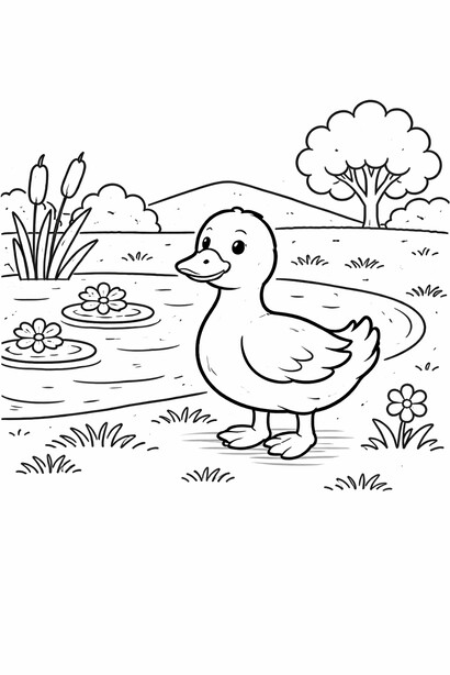 Duck coloring sheet