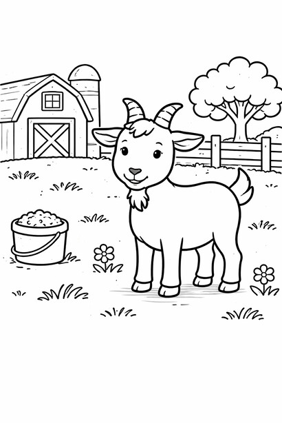 Goat coloring sheet