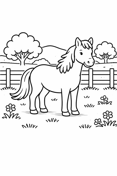 Horse coloring sheet