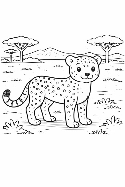 Cheetah coloring sheet