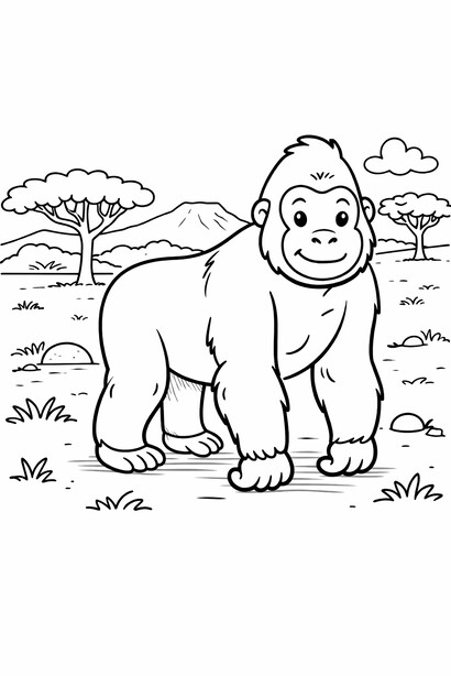 Gorilla coloring sheet