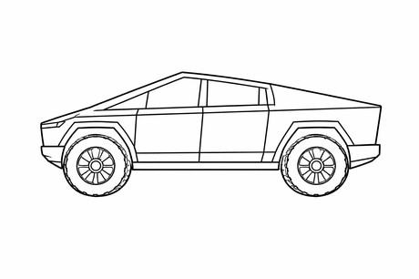 Tesla Cybertruck side view